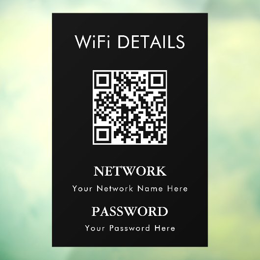 Toegang tot WiFi-netwerk | QR-code wachtwoordweerg Raamsticker (Vel 3)