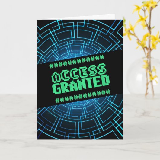 TOEGANG VERLEEND OP VERJAARDAG COMPUTER KAART (Gele Bloem)