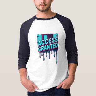 Toegang Verleend Retro Hacker Floppy Disk Grafis T-shirt