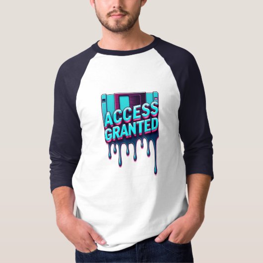 Toegang Verleend | Retro Hacker Floppy Disk Grafis T-shirt (Voorkant)