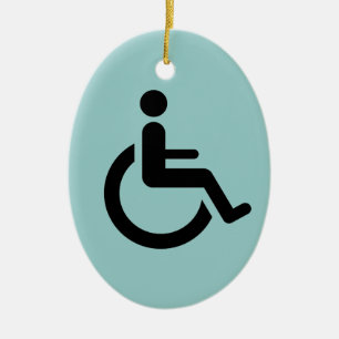 Toegang voor rolstoel - symbool voor gehandicapte keramisch ornament