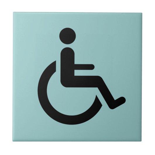 Toegang voor rolstoel - symbool voor gehandicapte  tegeltje (Voorkant)