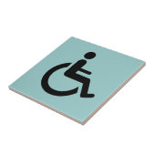 Toegang voor rolstoel - symbool voor gehandicapte  tegeltje (Zijkant)