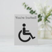 Toegang voor rolstoel - symbool voor gehandicapte  uitnodiging briefkaart (Staand voorkant)