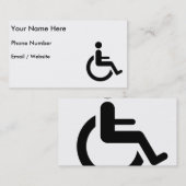 Toegang voor rolstoel - symbool voor gehandicapte  visitekaartje (Voorkant / Achterkant)