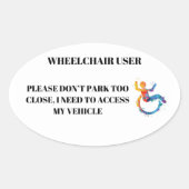 Toegang voor rolstoelgebruikers ovale sticker (Voorkant)