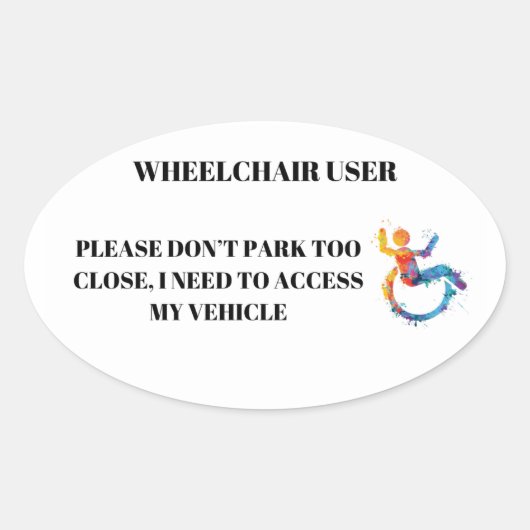 Toegang voor rolstoelgebruikers ovale sticker (Voorkant)