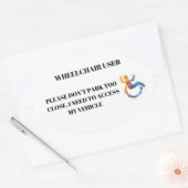 Toegang voor rolstoelgebruikers ovale sticker (Envelop)