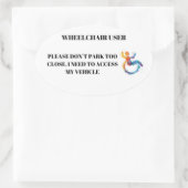 Toegang voor rolstoelgebruikers ovale sticker (Tas)