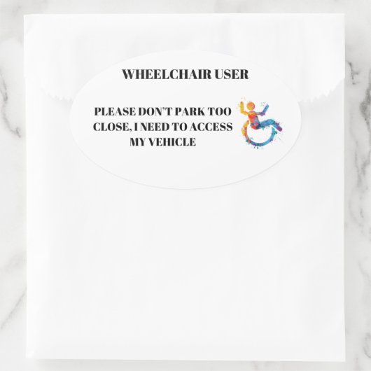 Toegang voor rolstoelgebruikers ovale sticker (Tas)