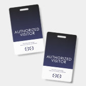 Toegangsbadge voor Bezoekers Navyblauw Badge (Voor- en achterkant)