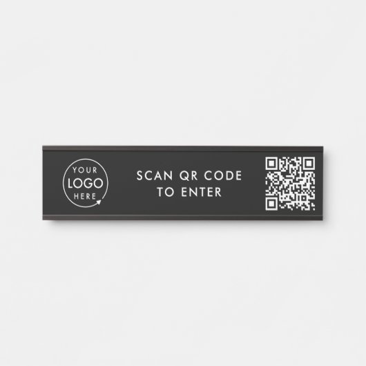 Toegangsbeheer | QR-code Deurslot Beveiliging zwar Deurbordje (Voorkant)