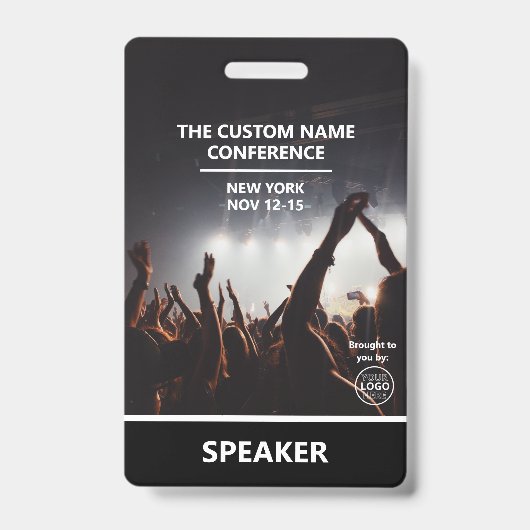 Toegangscode QR-code aangepaste spreker conferenti Badge (Voorzijde)