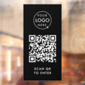 Toegangscontrole Deur Slot | QR Code Zwart Logo Raamsticker (Vel 2)