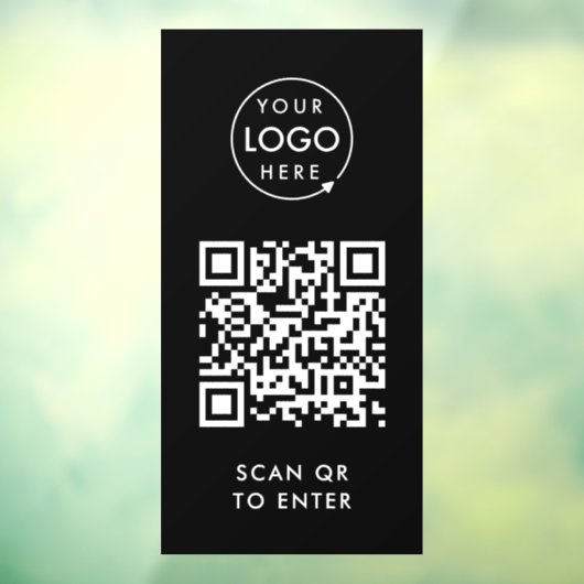 Toegangscontrole Deur Slot | QR Code Zwart Logo Raamsticker (Vel 3)