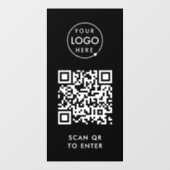 Toegangscontrole Deur Slot | QR Code Zwarte Logo Raamsticker (Vel)