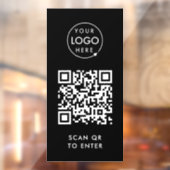 Toegangscontrole Deur Slot | QR Code Zwarte Logo Raamsticker (Vel 2)