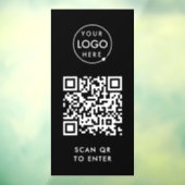 Toegangscontrole Deur Slot | QR Code Zwarte Logo Raamsticker (Vel 3)