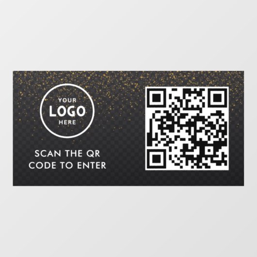 Toegangscontrole | QR-code Zakelijk Logo Ingang Bl Raamsticker (Vel)