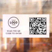 Toegangscontrole | QR-code Zakelijk Logo Ingang Bl Raamsticker (Vel 2)