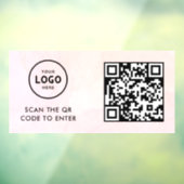Toegangscontrole | QR-code Zakelijk Logo Ingang Bl Raamsticker (Vel 3)