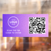 Toegangscontrole | QR-code Zakelijk logo ingang bl Raamsticker (Vel 2)