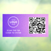 Toegangscontrole | QR-code Zakelijk logo ingang bl Raamsticker (Vel 3)