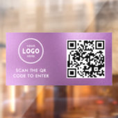 Toegangscontrole | QR-code Zakelijk Logo Ingang Bl Raamsticker (Vel 2)