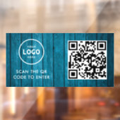 Toegangscontrole | QR-code Zakelijk Logo Ingang Bl Raamsticker (Vel 2)