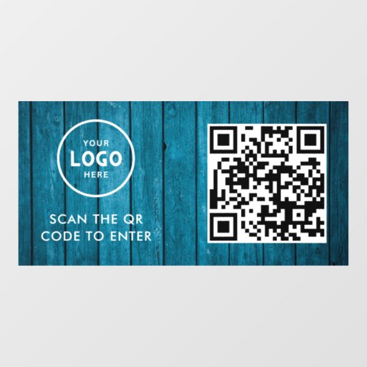 Toegangscontrole | QR-code Zakelijk Logo Ingang Bl Raamsticker (Vel)