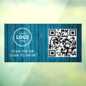 Toegangscontrole | QR-code Zakelijk Logo Ingang Bl Raamsticker (Vel 3)