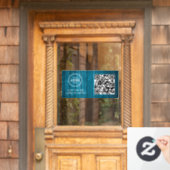 Toegangscontrole | QR-code Zakelijk Logo Ingang Bl Raamsticker (Huis Deur)