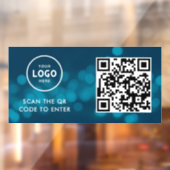 Toegangscontrole | QR-code Zakelijk Logo Ingang Bl Raamsticker (Vel 2)