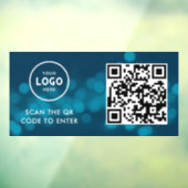 Toegangscontrole | QR-code Zakelijk Logo Ingang Bl Raamsticker (Vel 3)