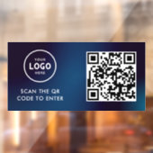 Toegangscontrole | QR-code Zakelijk Logo Ingang Bl Raamsticker (Vel 2)