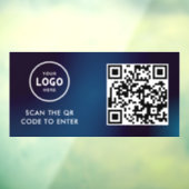 Toegangscontrole | QR-code Zakelijk Logo Ingang Bl Raamsticker (Vel 3)