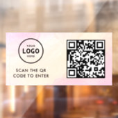 Toegangscontrole | QR-code Zakelijk Logo Ingang Bl Raamsticker (Vel 2)