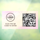 Toegangscontrole | QR-code Zakelijk Logo Ingang Bl Raamsticker (Vel 3)