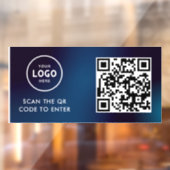Toegangscontrole | QR-code Zakelijk Logo Ingang Bl Raamsticker (Vel 2)