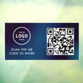 Toegangscontrole | QR-code Zakelijk Logo Ingang Bl Raamsticker (Vel 3)