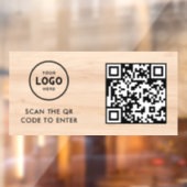 Toegangscontrole | QR-code Zakelijk Logo Ingang Bl Raamsticker (Vel 2)