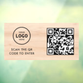 Toegangscontrole | QR-code Zakelijk Logo Ingang Bl Raamsticker (Vel 3)