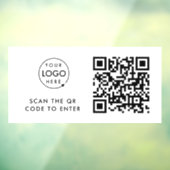 Toegangscontrole | QR-code Zakelijk Logo Ingang Raamsticker (Vel 3)