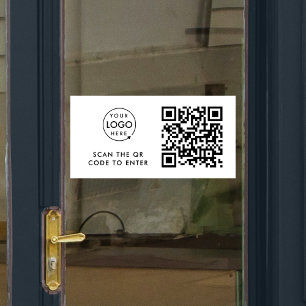 Toegangscontrole QR-code Zakelijk Logo Ingang Raamsticker