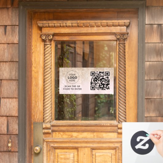 Toegangscontrole | QR-code Zakelijk Logo-item Raamsticker (Huis Deur)