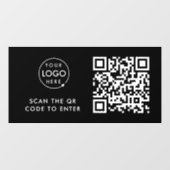 Toegangscontrole | QR-code Zwart Zakelijk Logo Raamsticker (Vel)