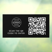 Toegangscontrole | QR-code Zwart Zakelijk Logo Raamsticker (Vel 3)