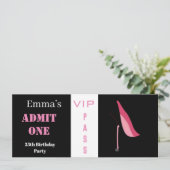 Toegangskaartje Vrouwen Elegant Zwart Roze Kaart (Staand voorkant)