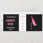 Toegangskaartje Vrouwen Elegant Zwart Roze Kaart (Voorkant)