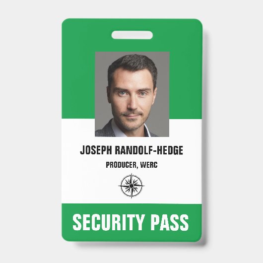 TOEGANGSPAS - Badge met pasfoto (Voorzijde)